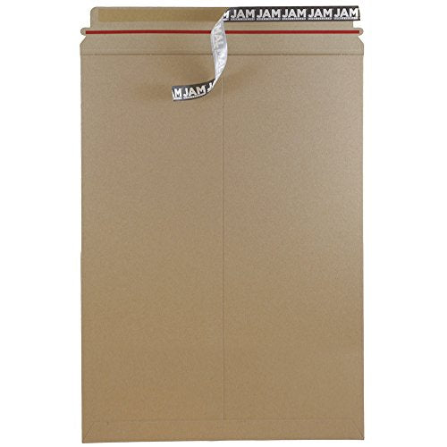 JAM PAPER Stay-Flat Photo Mailer Envelopes with Peel & Seal Closure - 13 x 18 - Brown Kraft - Sold Individually - color: Sold Individually, size: 13" x 18"