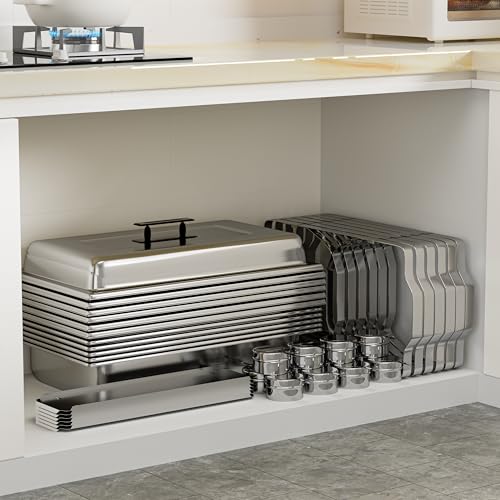 IMACONE Rectangular Chafing Dish Buffet Sets of 6, 8QT - color: Silver, size: 6-Pack