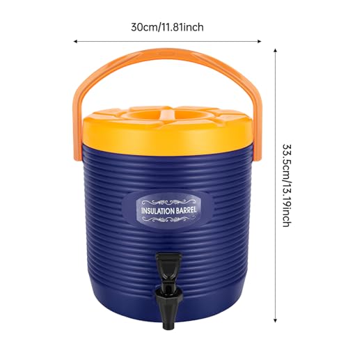 Insulated Hot Beverage Dispenser for Parties, 3.5 Gallon Ice and Hot Drink Dispenser with Spout, Portable Water Dispenser for Coffee Chocolate Tea Milk Cocoa (Blue, 3.5 Gallon) - color: Blue, size: 3.5 Gallon