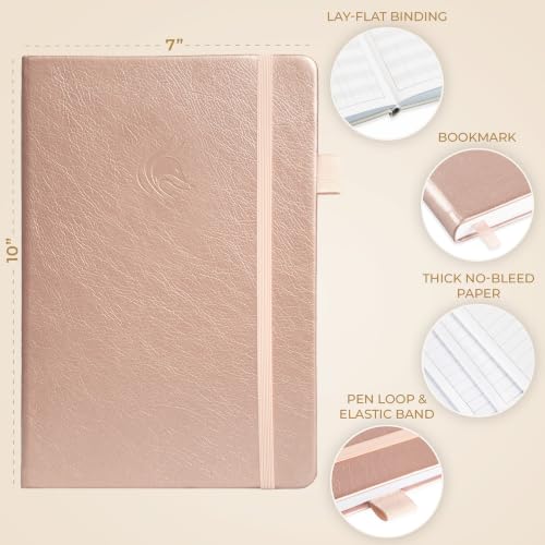 Clever Fox Check Register Book, Checkbook Ledger, 7x10 Rose Gold - color: Rose Gold, size: Smaller than A4 (7" x 10")
