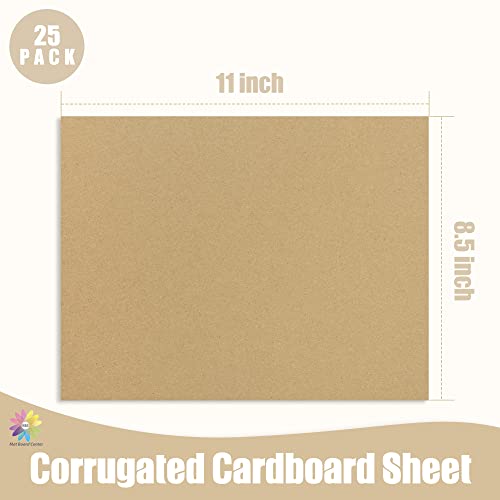 Mat Board Center 25 Pack 8.5x11 Corrugated Cardboard Sheets 1/8" Flat Pads - color: Brown, size: 8.5x11