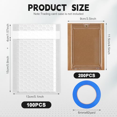 Tatuo 301 Pcs Trading Card Mailers, Cardboard Inserts Poly Bags, White - color: White