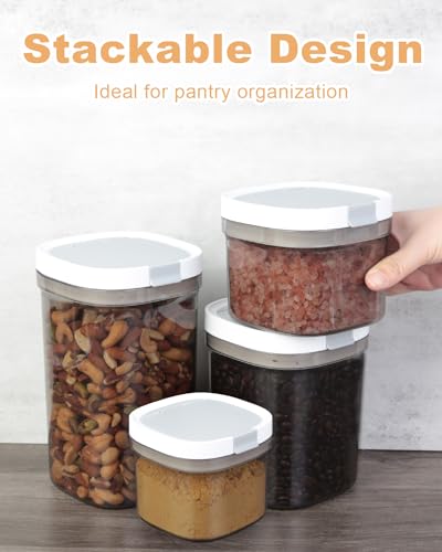 LANGMINGDE Airtight Coffee Storage Container with Magnetic Scoop, 0.7 Qt Coffee Bean and Ground Coffee Canister, Durable, Keeps Coffee Fresh & Dry, Easy to Clean - color: (Transparent Gray)1x 800ml≈20 Oz Coffee Beans ≈ 13 Oz Ground Coffee