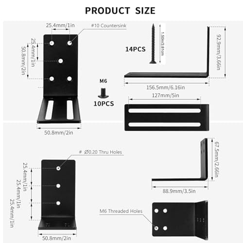 Adjustable Door Barricade Brackets, 2 x Door Security Brackets, Drop Open Bar Holder for Security Door, U Bracket Door Barricade Security Bar Bracket for Outswing Inswing Doors Gates 2x4 (Type U) - color: Type U