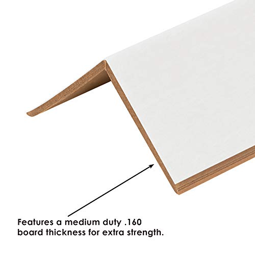 BOX USA Fibreboard Medium Duty Strapping Protectors, 2" x 2" x 3", Thickness .160", White, Use to Prevent Strapping from Damaging Edges of Shipments During Packaging and Shipping, Case of 1000