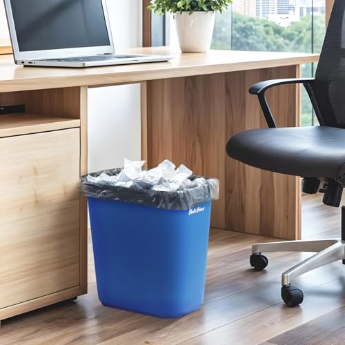 PLASTIC PRINCE 28 Quart Trash Can, Blue Plastic Rectangular 7 Gallon Wastebasket for Kitchen Bathroom Office, 28 qt Garbage Can Fits Under Desk Cabinet Sink, Pack of 2 - color: Blue