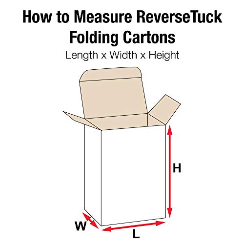 Aviditi RTS14W Reverse Tuck Folding Cartons, 2" x 1 1/4" x 3", White (Pack of 1000)