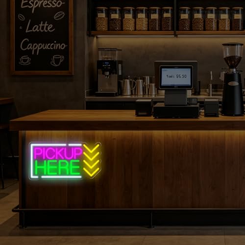 Pick Up Here Neon Sign Coffee Restaurant Pick-up Area LED Light - color: Pickup Here