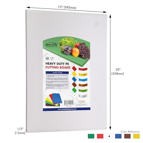 New Star Foodservice 15" x 20" White Cutting Board - color: White, size: 20"L x 15"W