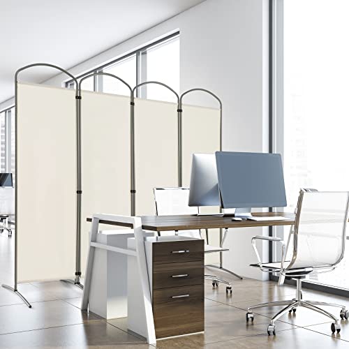 GIANTEX 4-Panel Folding Room Divider Privacy Screen, 87" x 74", Beige - color: Beige, size: 87"W x 74"H (4 Panel)