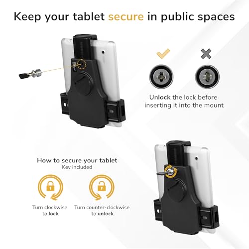 Mount-It! Anti-Theft Universal Tablet Floor Stand Kiosk, Retail POS, Silver - size: Floor - Stand