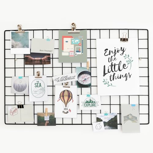 PATIKIL Wall Grid Panel Metal Wire Photo 10x10 White 4Pcs - color: White, size: 10x10inch