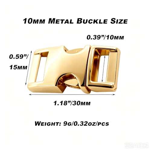 3/8 inch Buckles Quick Side Release Clips Making Belt Strap of Parocord Bracelet Dog Collar Backpack Accessories - color: Light Gold