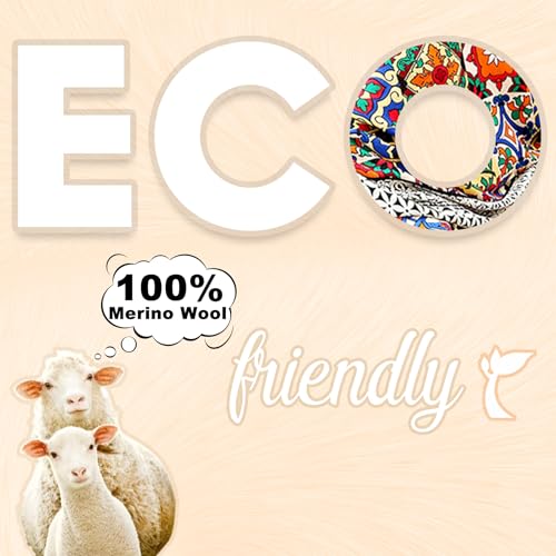DANA XU 100% Merino Wool Extra Large Pashmina Shawl for Women - color: Multi Moroccan