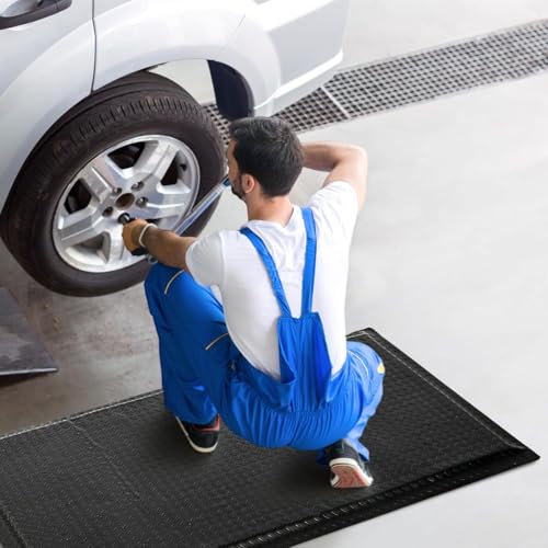 Anti Fatigue Mat, Industrial Grade Anti Fatigue Ergonomic Standing Mat 15/16" Thick Heavy Duty Workshop Floor Mat for Leg & Back Pain (Black, 3 * 6 ft) - color: Black, size: 3*6 ft