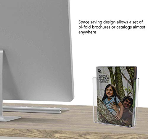 Hanging Bifold Holder with Hardware for 6.5" Printed Literature and Materials Space Saving Wall Display Booklet Take One Organizer Clear Acrylic by Marketing Holders