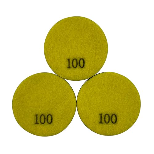 3" Resin Diamond Pads for Polishing Concrete, #100 Grit, 8mm Segment Height - size: #100 Grit