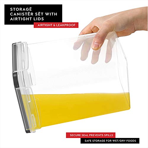 DWËLLZA KITCHEN Large Flour Sugar Storage Containers Set of 2; 175 FL. oz - 5.2L Plastic Airtight Food Storage Containers with Lids for Kitchen Pantry Organization - Food Containers, Labels & Marker - color: 02 - 5.2L (Set of 2)