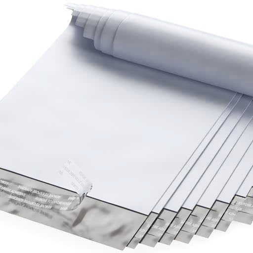 5" x 7" Poly Mailers, 500 Pack, 2.5 Mil, White Self Seal Waterproof, GPI - size: 5" x 7"