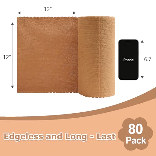 Jessy Home 80 Pack Microfiber Cleaning Cloth Roll Reusable Paper Towels 12"x12" Tear Away Cloth, Microfiber Towels for Cars, Wash Cloths, Lint Free Rags for House, Kitchen,Window,Cleaning Supplies - color: Dark Brown