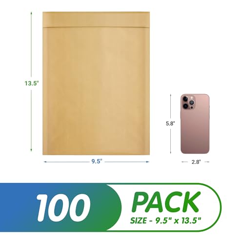 Kraft Bubble Mailers 9.5 x 13.5 Inch Natural Brown, Padded Envelopes Self Seal, Pack of 100, Bubble Lined Kraft Paper Mailing Envelopes for Shipping - color: Brown, size: 9.5" x 13.5" / 100 Pack