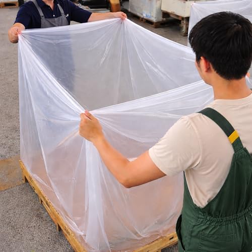 APQ Pack of 75 Plastic Pallet Covers 50 x 46 x 86. Clear Reusable Low Density Polyethylene Pallet Bag Covers 50x46x86. Thickness 3 mil. Ideal for Industrial Needs, Warehousing, Transportation. - size: 50" x 46" x 86" / 3 mil / 75 Pack