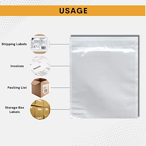 1000 Pack 6"x9" Shipping Label Sleeves – Clear Self-Adhesive Packing Slip Pouches, Waterproof Packing List Envelopes – Ideal for Shipping Documents, Mailing Labels, Invoices & Packing Slips