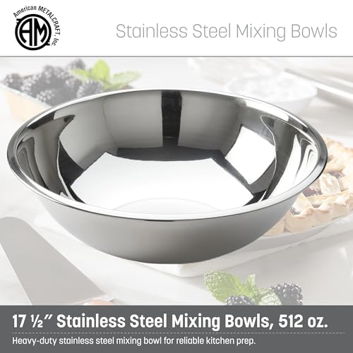 American METALCRAFT, Inc. SSB1600 Mixing Bowl, Stainless Steel, 16 Quarts, 17-1/2' Dia. - size: 16 Quarts, style: Standard