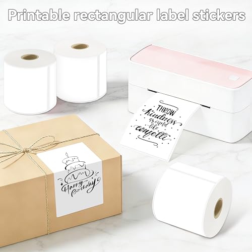 3x5 Inch Thermal Labels,Rectangle Sticker,1200PCS Water Proof Shipping Labels with Strong Adhesive,Compatible with Zebra & Rollo,for Moving Boxes,Inventory,4 Rolls of White - color: 4 Rolls of White