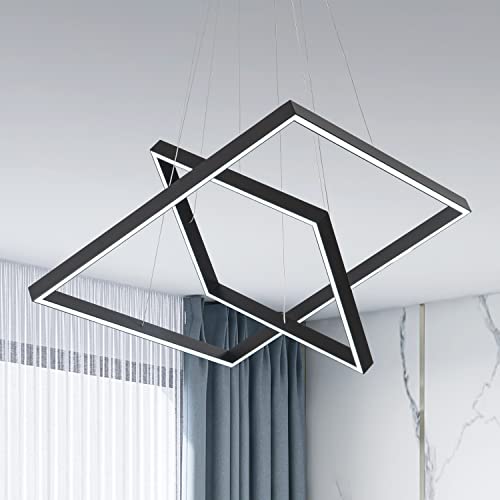Modern Square LED Chandelier Lighting,Pendant Ceiling Light Fixture - size: 2-Light