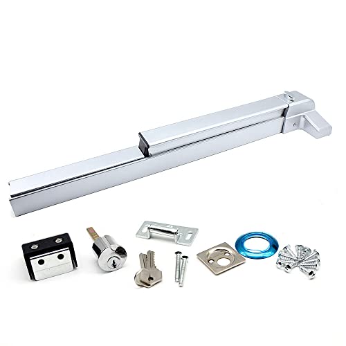 DONSU Door Push Bar Panic Outside Heavy Duty Commercial Rim Exit Device Door Closer for 30"-36" Single Exit Device Lock Fireproof Emergency Hardware Latches
