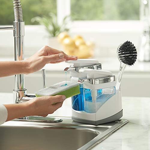Casabella Sink Sider Duo with Sponge - White & Chrome Plating - color: White, size: Duo