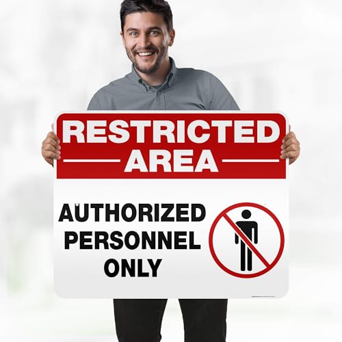Restricted Area Authorized Personnel Only Sign, 24x30 Inches, 3M EGP - size: 24x30 Reflective Aluminum