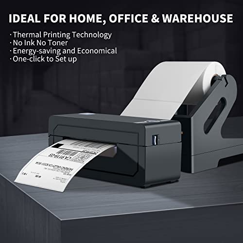 JADENS Bluetooth Thermal Shipping Label Printer, Wireless 4x6 Label Printer - color: Blue