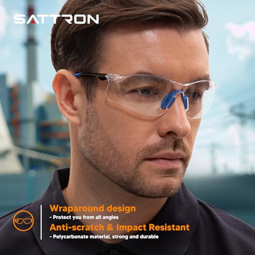 Clear Safety Glasses 24 Pack, Protective Eyewear UV Protection ANSI Z87.1, Safety Goggles Scratch & Impact Resistant, Eye Protection with Nose Pads for Men & Women Construction, Shooting, Lab Work - color: Clear Lens/Blue Temples, size: 24 Pack