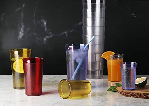 New Star Foodservice Restaurant-Grade Polycarbonate Beverage Tumblers, 16 oz, Red, Set of 12 - size: 16 oz