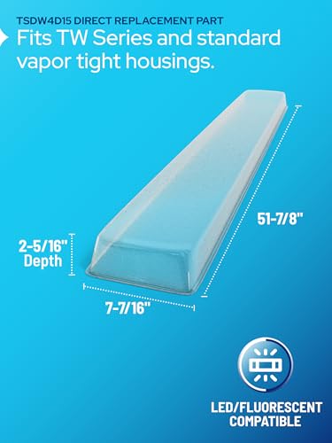 KASTLITE Vapor Tight Fixture Lens Cover Replacement, TSDW4D15, 4-Pack - size: ALP-TSDW4D15