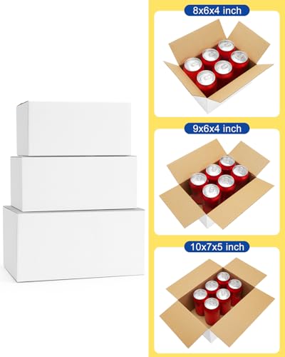 Assorted-Sizes-Shipping-Boxes-45-Pack: 8x6x4 & 9x6x4 & 10x7x5 Small-Shipping-Boxes-Mailers, White Corrugated-Cardboard-Boxes-for-Packing-Small-Business Mailing - color: White, size: 8x6x4 & 9x6x4 & 10x7x5 inches