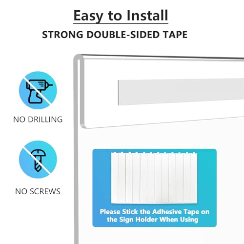 MaxGear Acrylic Sign Holder 8.5 x 11 Wall Mount with Tape, 2 Pack, Vertical - size: 8.5"x11"-2Pack
