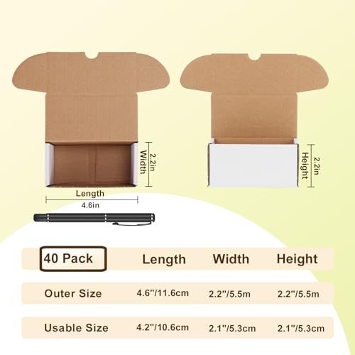 WIFTREY 40 Pack 4.6x2.2x2.2 Small Shipping Boxes for Packing Small Business, White Corrugated Cardboard mailing Box for Shipping - color: White, size: 4.6x2.2x2.2 - 40 Pack
