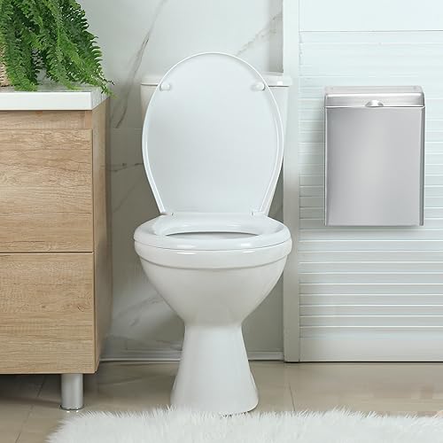 Tioncy 4 Pcs Sanitary Napkin Receptacle Wall Mounted,Natural Color - color: Natural Color