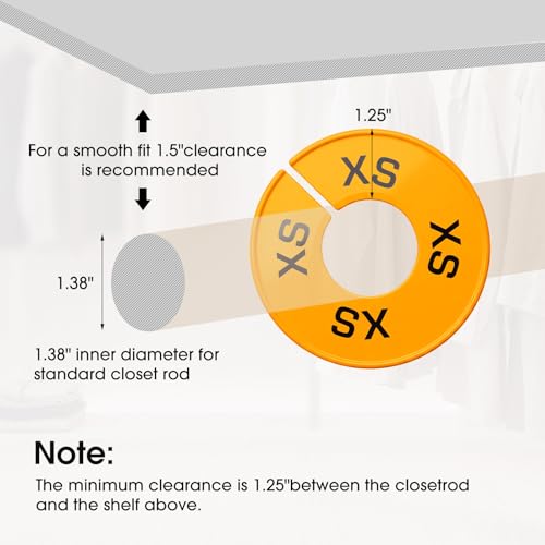 EBOOT 40 Pcs Clothing Size Dividers Closet Size Divider Hanger, Pastel - color: Pastel