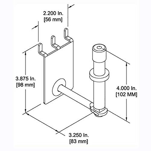 Metal Oboe Holder with Plastic Post and Rubber Ring – Slatwall and Pegboard Mount Display (Quantity 1) (1) - size: 1