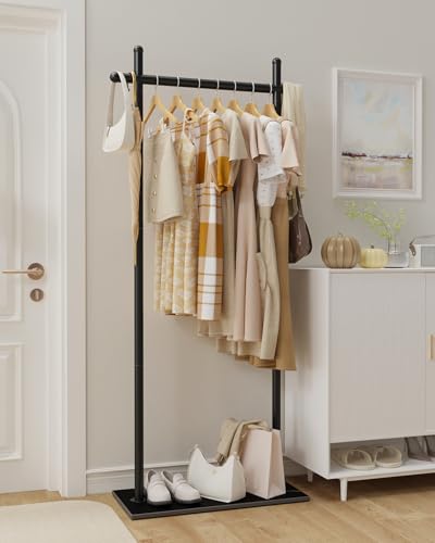 Coat Racks Freestanding with Natural Rock Base,68.9in,Black,Large - color: Black, size: 25.6*11.8*68.9in