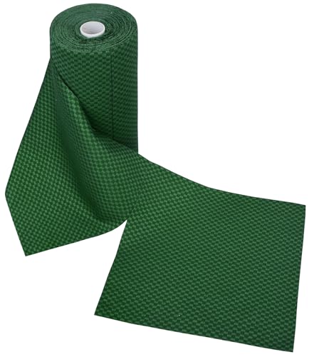 Microfiber Cleaning Cloths Roll 50-Pack Reusable Paper Towels for Car Wash Supplies Ultra Absorbent Kitchen Dish Rags House Window Cleaning Cloths Lint Free Tear away (Emerald-Green checkered pattern) - color: Emerald-green Checkered Pattern