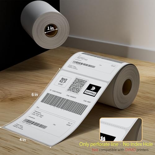 2 Rolls 4" x 6" Direct Thermal Printer Label, 250 Labels/Roll - size: 2 Rolls/500 Labels