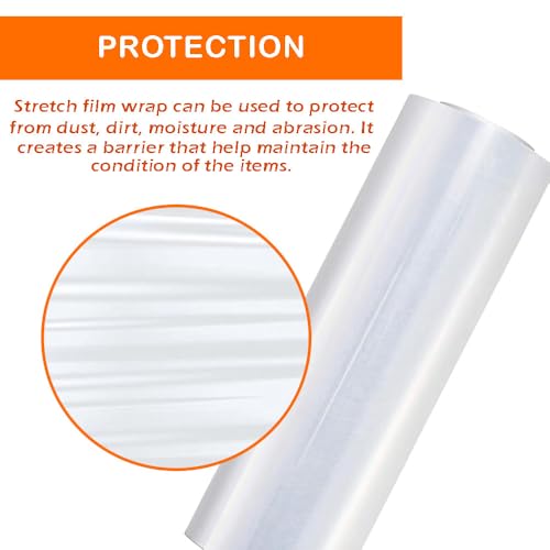 1 Roll 18in Stretch Film Wrap 1500ft 80 Gauge Heavy Duty Clear Plastic Roll Industrial Strength Durable Cling Wrap Moving Packing Pallet Wrap Shrink Wrap Roll (1, 1500ft)