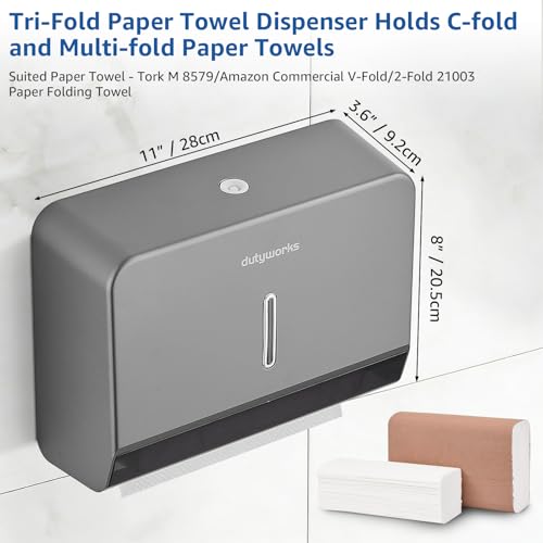 Paper Towel Dispenser Wall Mount, 200-Sheet, Gray - color: 5853-gray