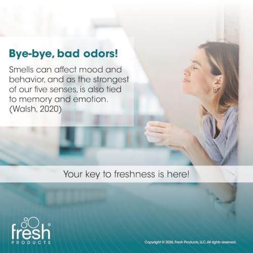 Fresh Products ourfresh 2 Air Freshener Replace Metered Aerosol with Dry Fragrance 30 Day Use Medium Sized Spaces Light Activated Battery Operated Refill Reminder White Dispenser 1 pk