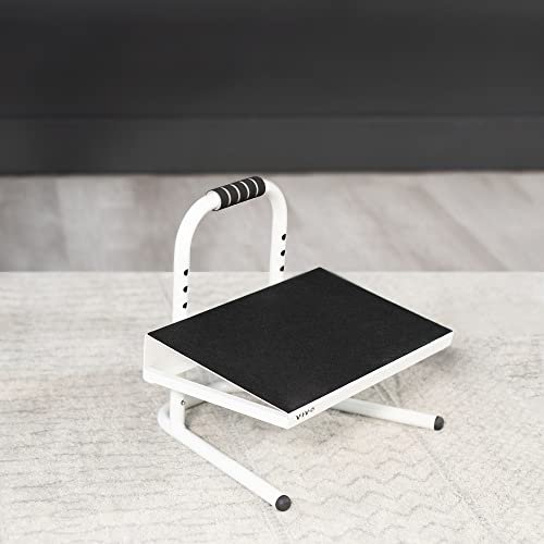 VIVO White Ergonomic Height Adjustable Foot Rest Platform, STAND-FT01W - color: White